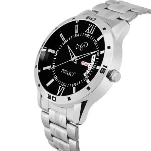 Piraso Day and Date Analog Watch For Men - Black Dial