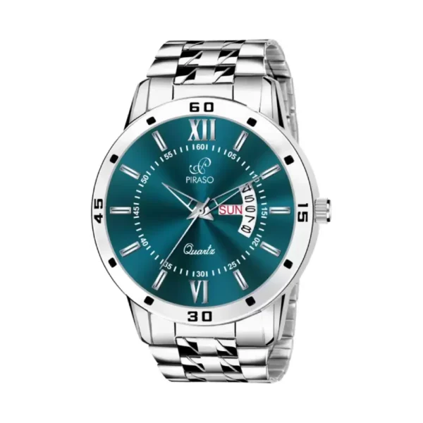 PIRASO Analog Watch - Turquoise Dial, Silver Stainless Steel Bracelet