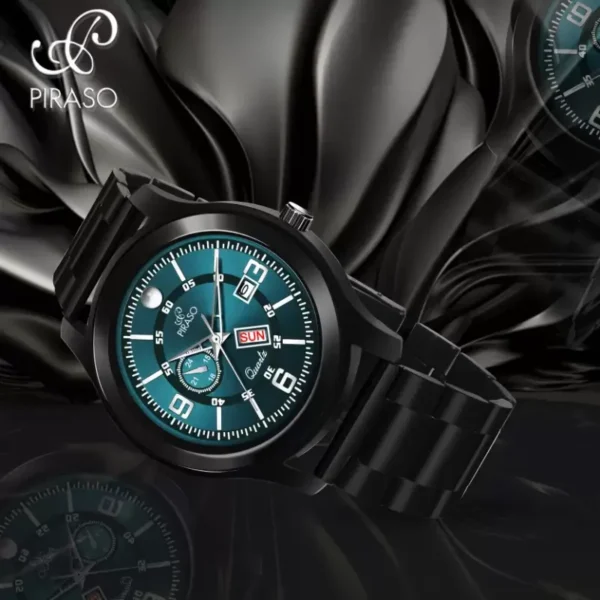 Piraso D&D C19 BL Men's Analog Watch - Blue Dial Black Chain