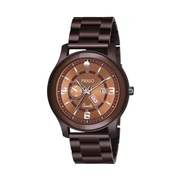Piraso D&D C19 BN Analog Watch, Brown Dial, Stainless Steel Bracelet