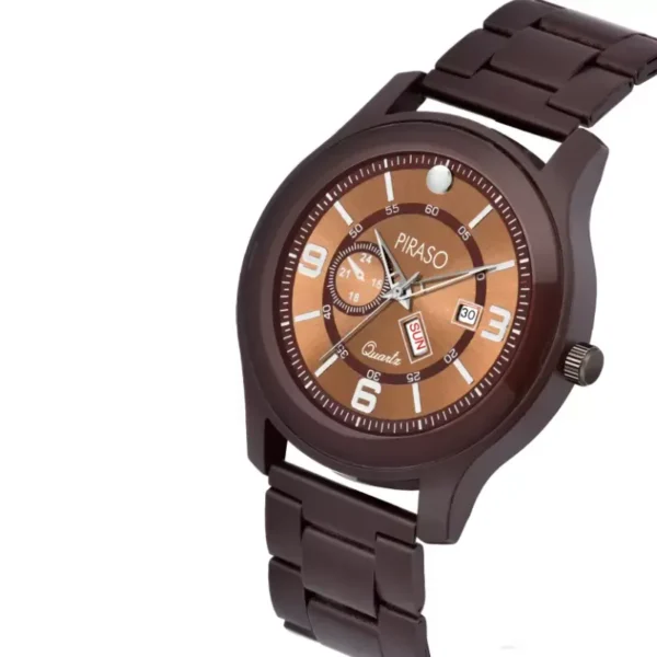 Piraso D&D C19 BN Analog Watch, Brown Dial, Stainless Steel Bracelet