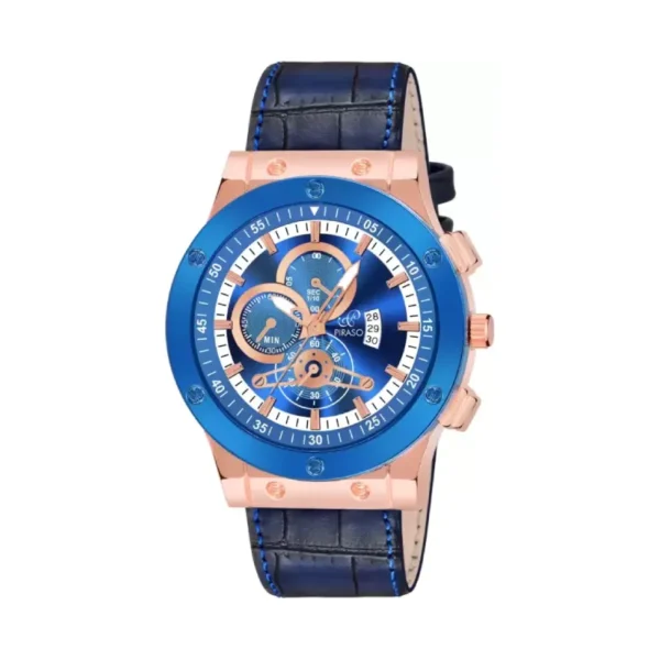 Piraso HUB-LOT 2025 Analog Watch Blue Dial Blue Leather Strap Men