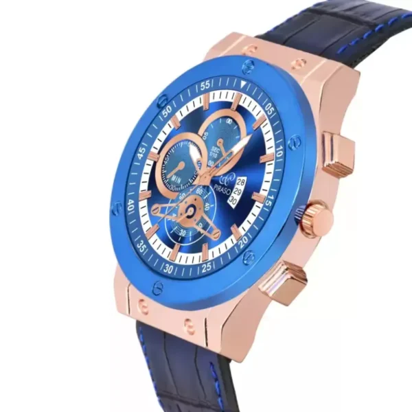 Piraso HUB-LOT 2025 Analog Watch Blue Dial Blue Leather Strap Men