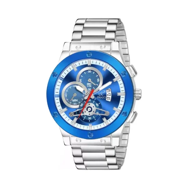 Piraso Blue Dial Silver Chain Analog Watch for Men