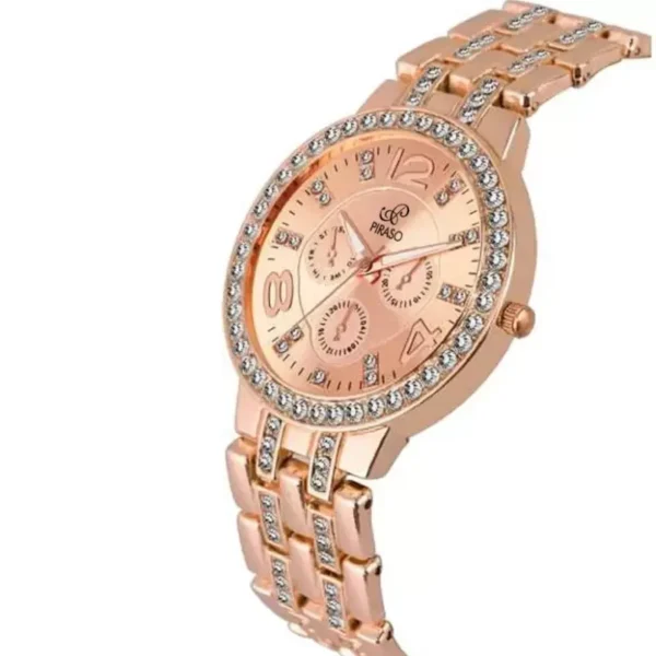 Piraso Women's Watch, Diamond Studded Watch, Rose Gold Dial Watch