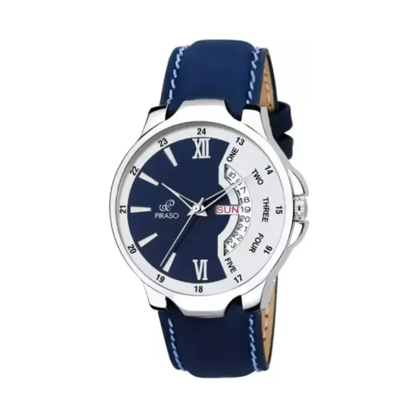 Piraso PR2922 Bleed Blue Day and Date Analog Men's Watch