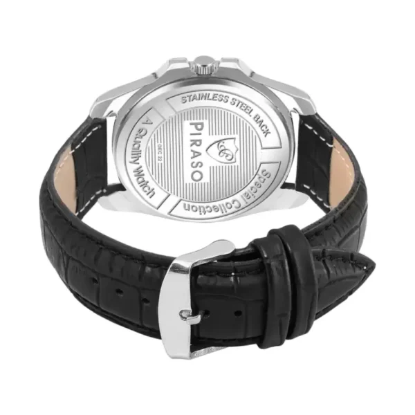Piraso ROL-X 2025 BKS black dial men's watch, elegant leather strap watch