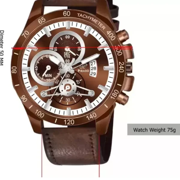 Piraso RSSL 2025 Analog Watch Brown Dial Brown Leather Strap
