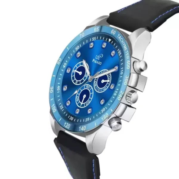 Piraso RSSL 2026 Analog Watch, Blue Dial Black Leather Strap Watch for Men