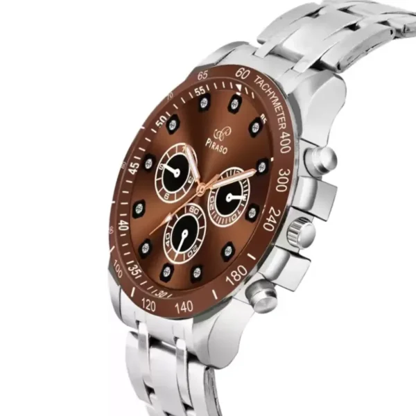 Piraso RSSL 2026 Brown Dial Silver Chain Analog Watch for Men