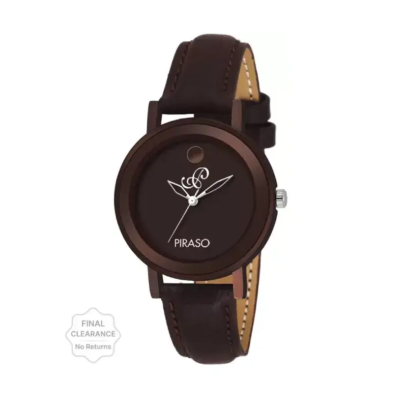 Piraso women's brown leather watch, elegant watch for women, Piraso 52 BR