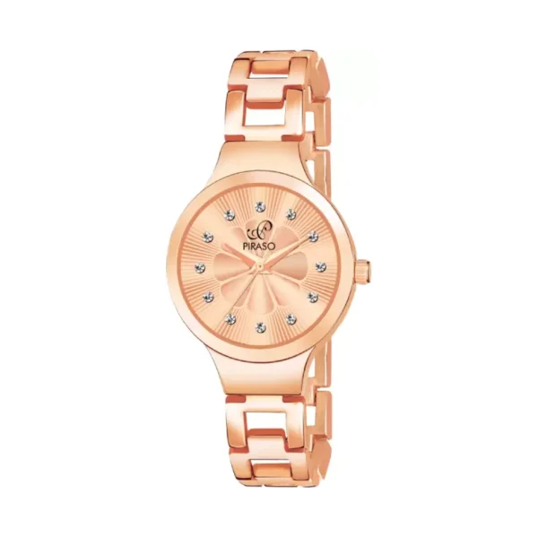 Piraso DB 307 women's copper dial watch, Peach chain analog watch