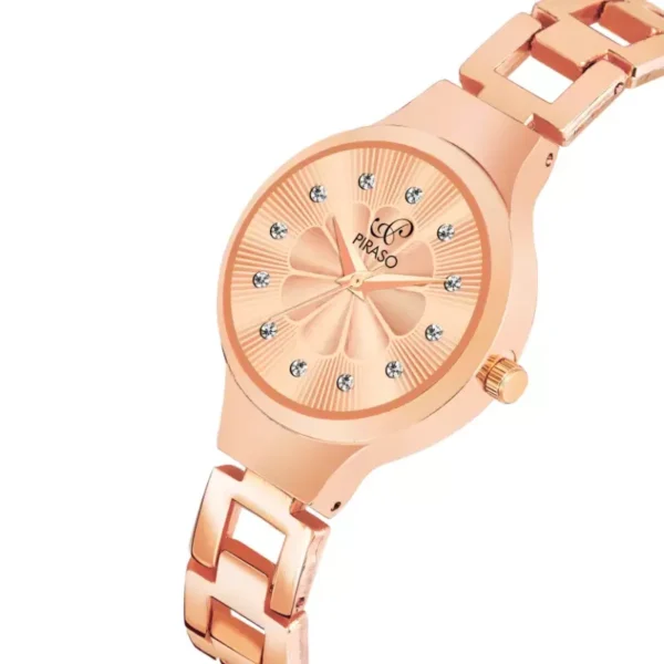 Piraso DB 307 women's copper dial watch, Peach chain analog watch