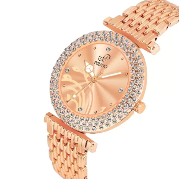 Piraso DB 309 Copper Women's Watch, Diamond Studded Analog Watch