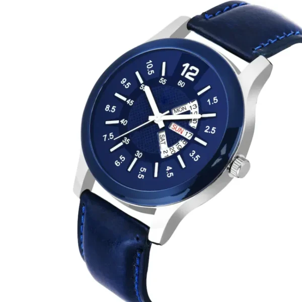 Piraso D&D-51-NS Blue Dial Blue Leather Strap Watch