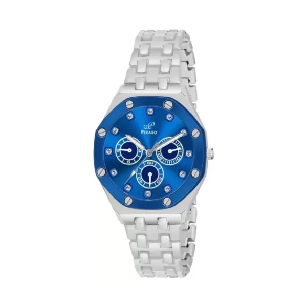Piraso NK HUB-LOT 2026 blue dial women's watch, silver chain strap watch for women