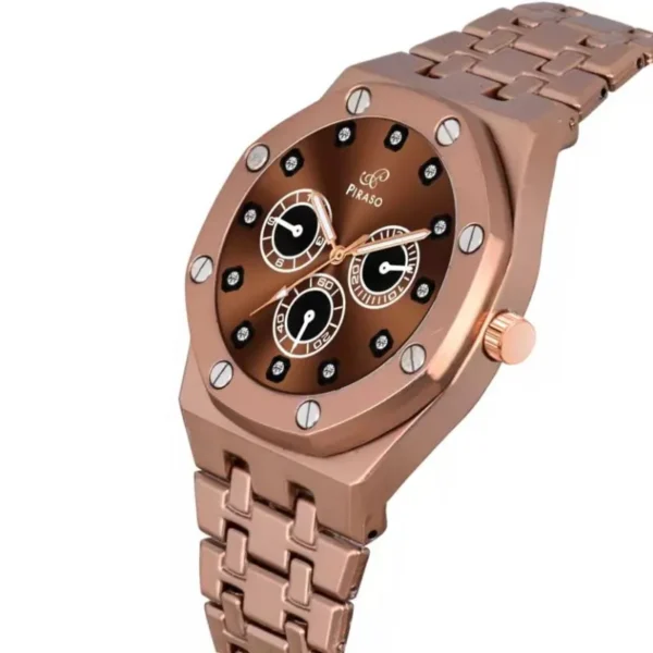 Piraso NK HUB-LOT 2026 Men's Analog Watch Brown Dial Brown Chain