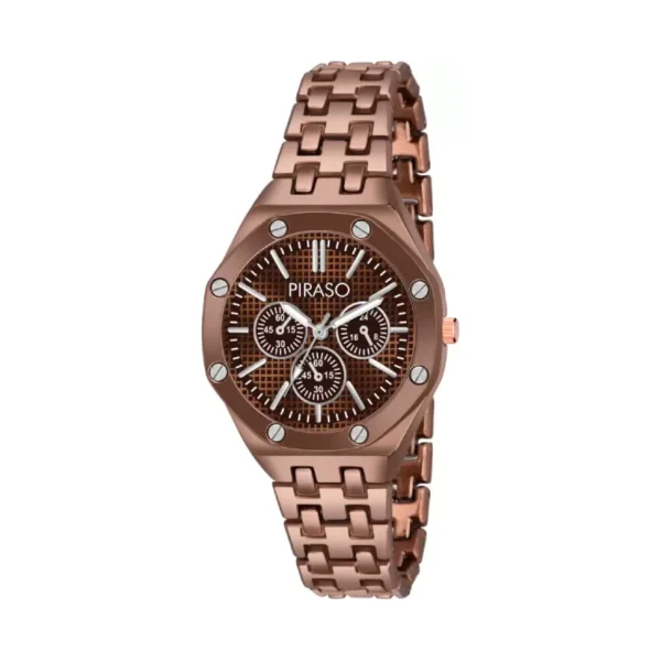 Piraso Women's Analog Watch, Brown Chain Design