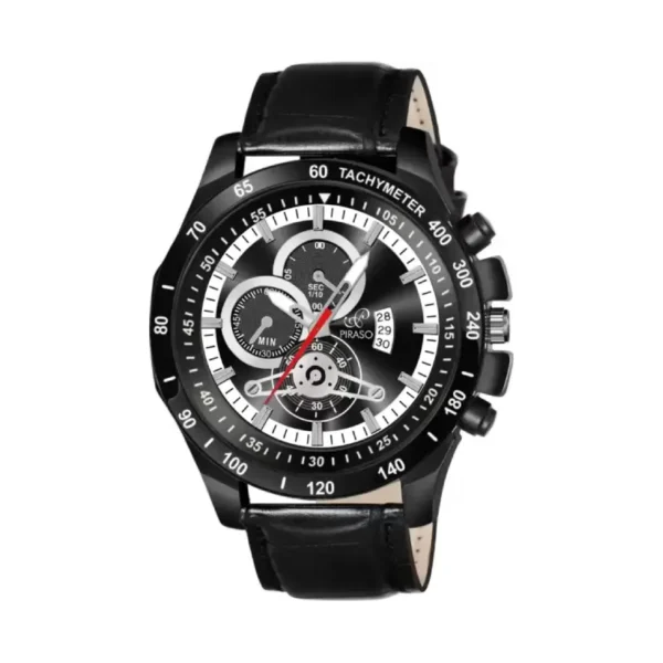 Piraso RSSL 2025 Watch, Men's Black Leather Analog Watch