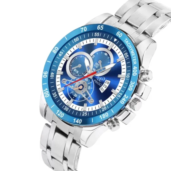 Piraso RSSL 2025 men's silver chain watch, blue silver dial