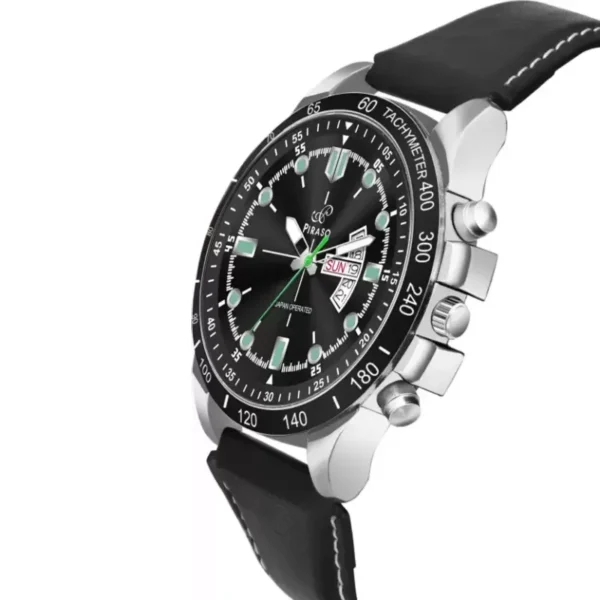 Piraso Men's Black Leather Watch", "RSSL 2027 Black Dial Watch