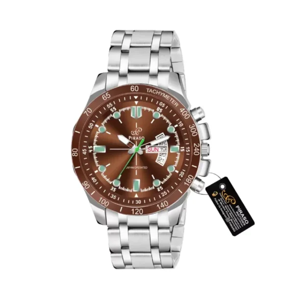 Piraso RSSL 2027 Men's Watch, Brown Dial, Silver Chain