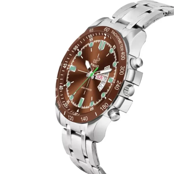 Piraso RSSL 2027 Men's Watch, Brown Dial, Silver Chain