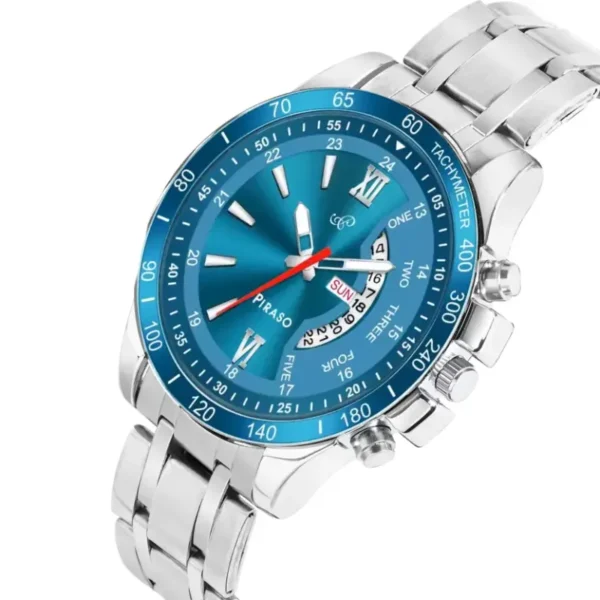 Piraso men's watch, blue dial silver chain, RSSL D&D-16 analog watch