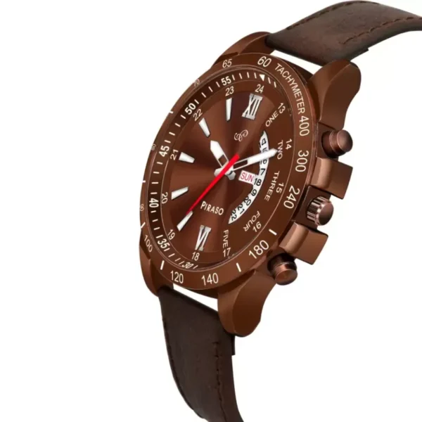 Piraso men's brown leather watch, RSSL D&D-16 analog watch