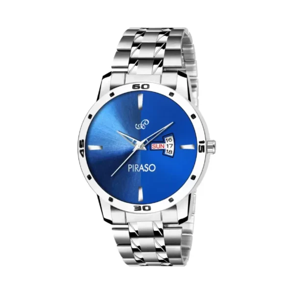Piraso men's blue dial silver watch, Piraso 29-BL-CK analog watch