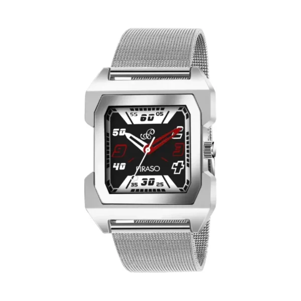 Piraso 3122 men’s silver watch, multicolor dial designer strap watch
