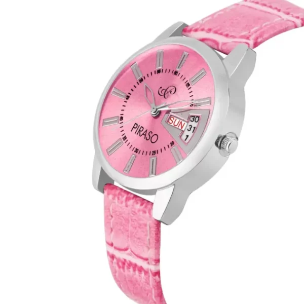 Piraso 4057 women's pink watch, leather strap, analog display