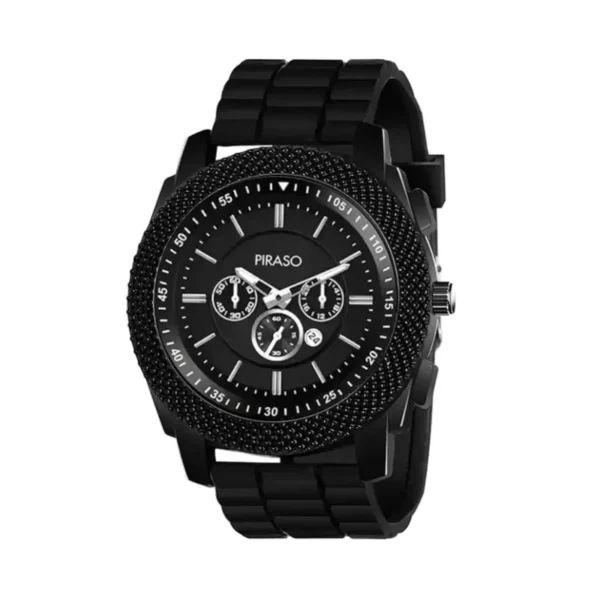 Piraso D&D 2024 men's analog watch, black mesh strap watch, elegant men's quartz watch