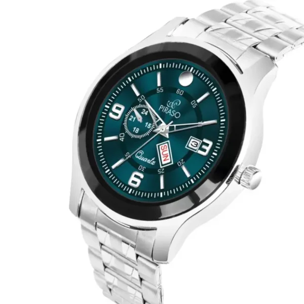 Piraso D&D C19 Men's Watch, Blue Dial Silver Chain Analog Watch