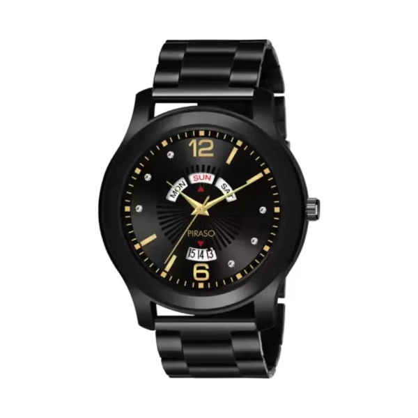 Piraso D&D C25 Watch, Men's Black Chain Watch, Analog Timepiece