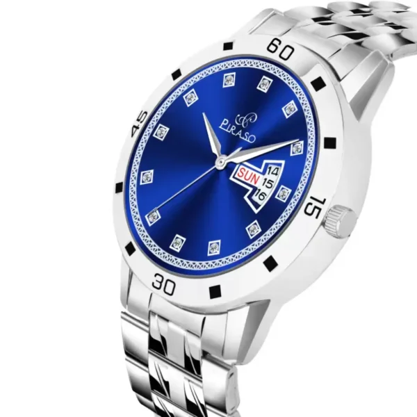 Piraso D&D F24 men's watch, blue dial, silver white chain watch