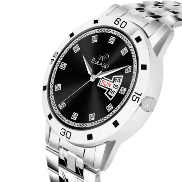 Piraso D&D F24 Men's Analog Watch, Blue Dial, Silver White Chain