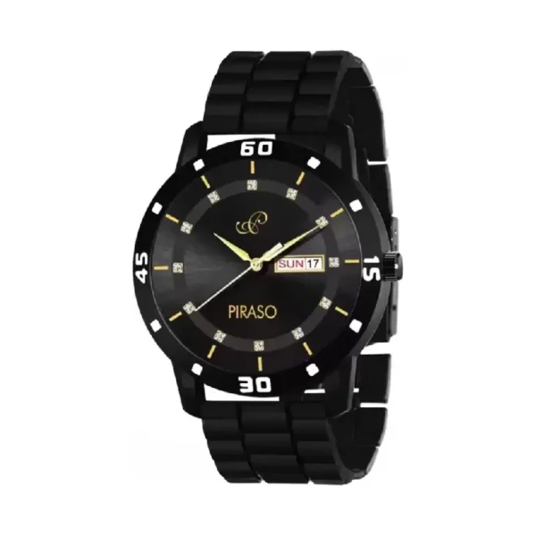 Piraso men's black mesh strap watch, Piraso D&D F92 analog watch