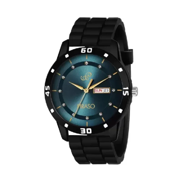 Piraso D&D F92 blue dial black mesh silicon strap men's watch