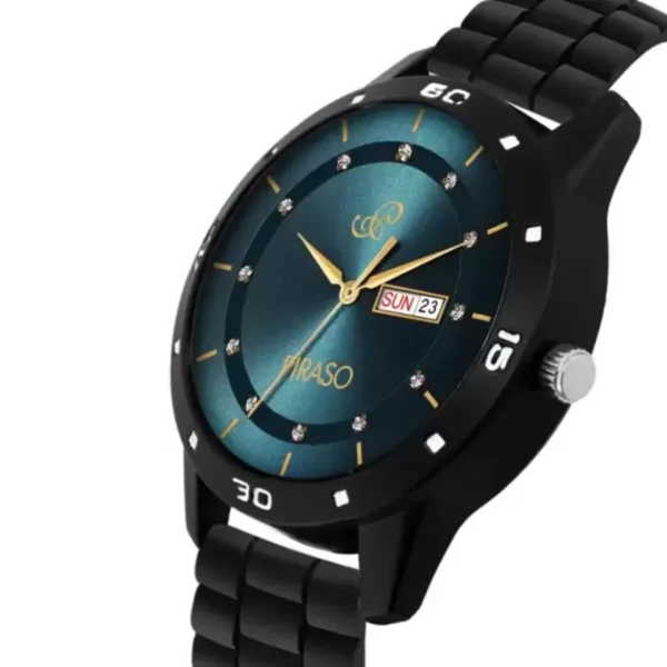 Piraso D&D F92 blue dial black mesh silicon strap men's watch