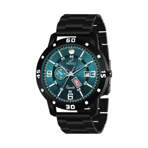 Piraso D&D F95 blue dial, black chain men's watch, stylish analog watch
