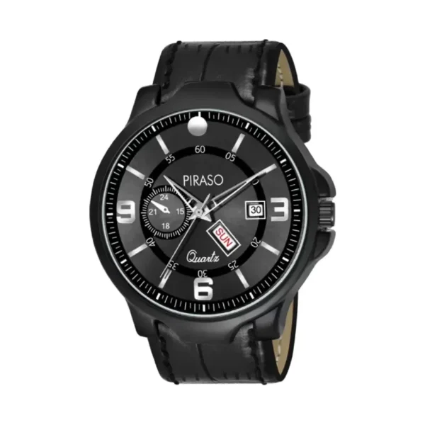 Piraso Men's Black Dial Leather Watch, Piraso D&D P95419 Watch