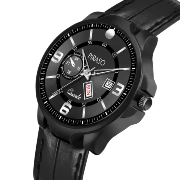 Piraso Men's Black Dial Leather Watch, Piraso D&D P95419 Watch