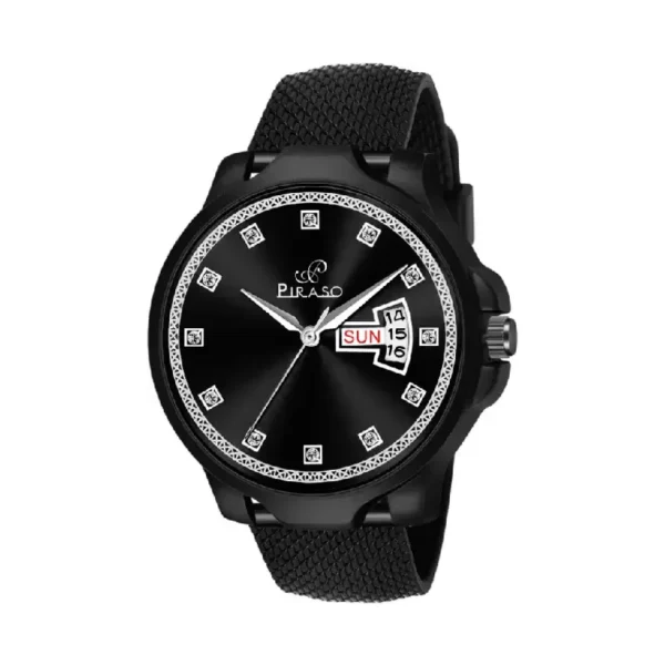Piraso D&D P95424 Men's Black Silicon Analog Watch