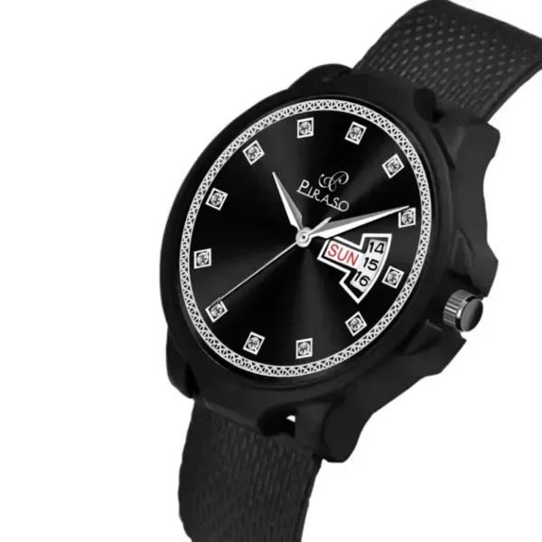 Piraso D&D P95424 Men's Black Silicon Analog Watch
