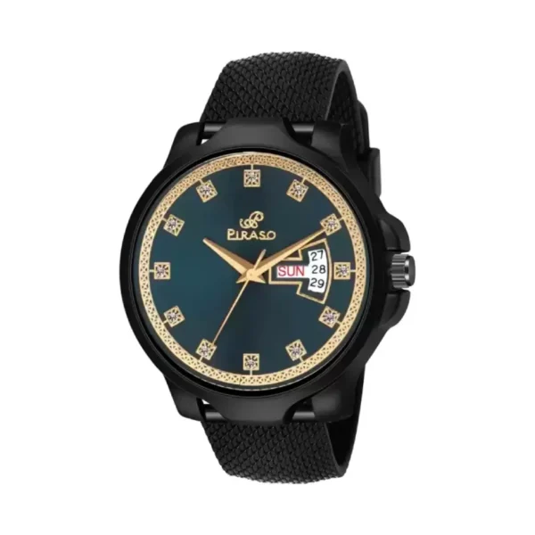 Piraso D&D P95424 Men's Analog Watch - Turquoise & Gold Dial