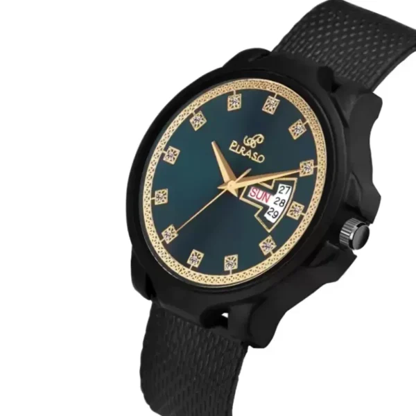 Piraso D&D P95424 Men's Analog Watch - Turquoise & Gold Dial