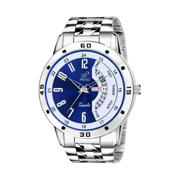 Piraso D&D P95426 men's watch, blue dial silver chain watch