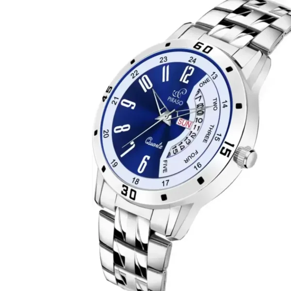 Piraso D&D P95426 men's watch, blue dial silver chain watch