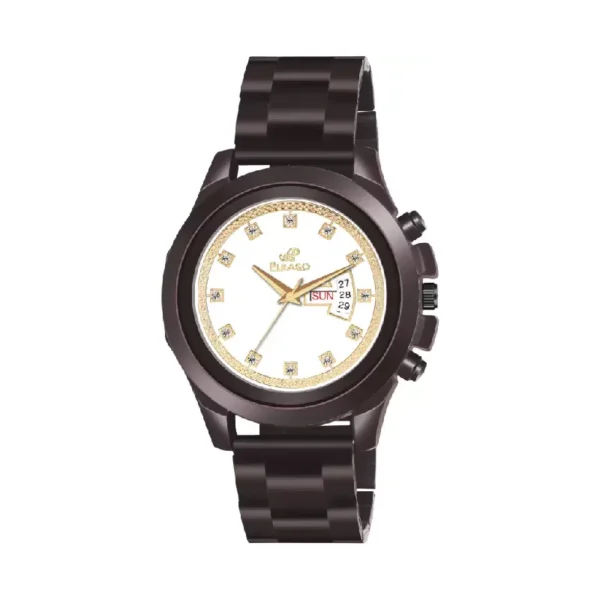 Piraso D&D RS24 men's analog watch white dial brown chain